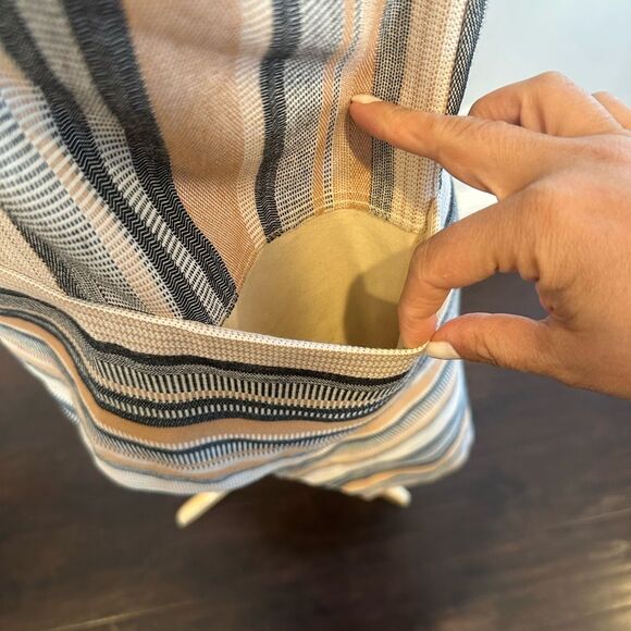 ROSETTA GETTY Striped White, Grey, Orange, Apron Halter Women's Top Size 10 - Picture 9 of 12